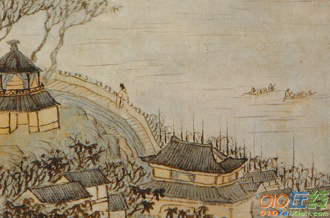 黄鹤楼送孟浩然之广陵的古诗配画图片