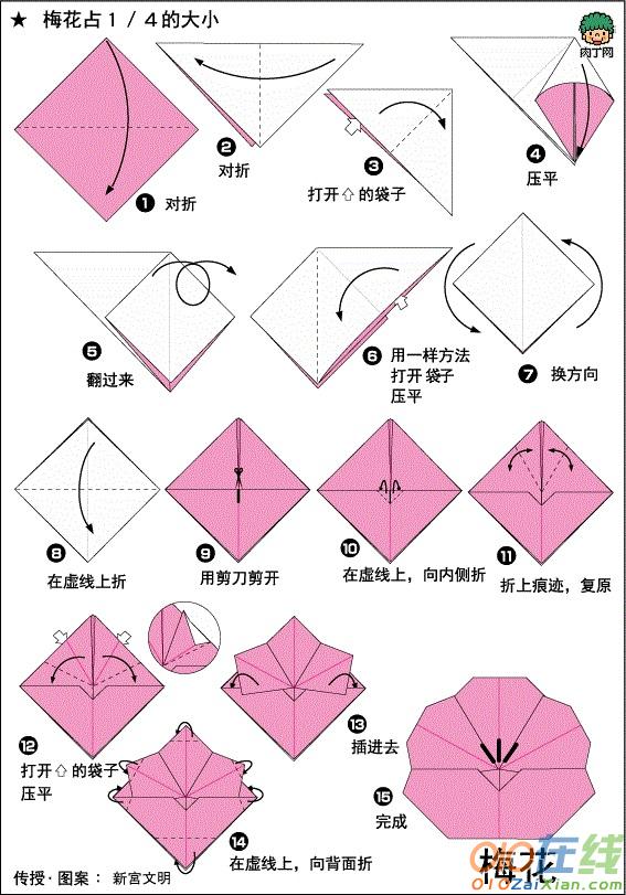 梅花的折纸教程