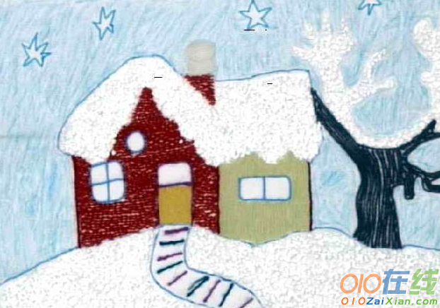 下雪的儿童画图片