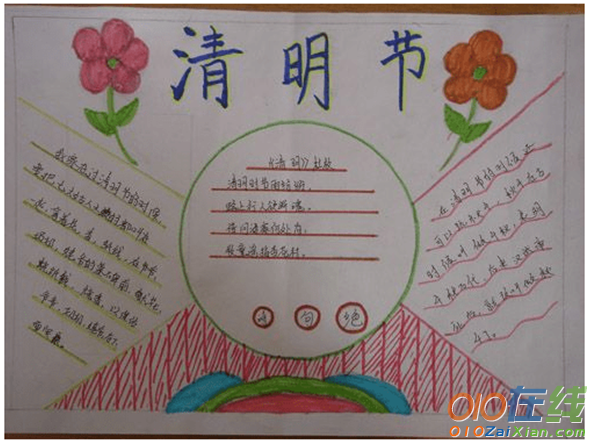 小学生三年级关于清明节的手抄报图片