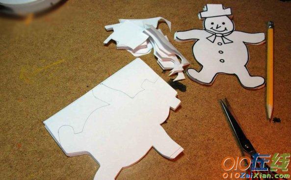 儿童剪纸雪人教程图解