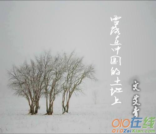 艾青现代诗歌：《雪落在中国的土地上》