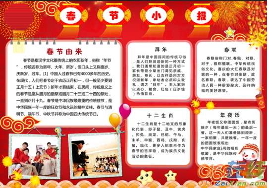 春节传统文化小报图片