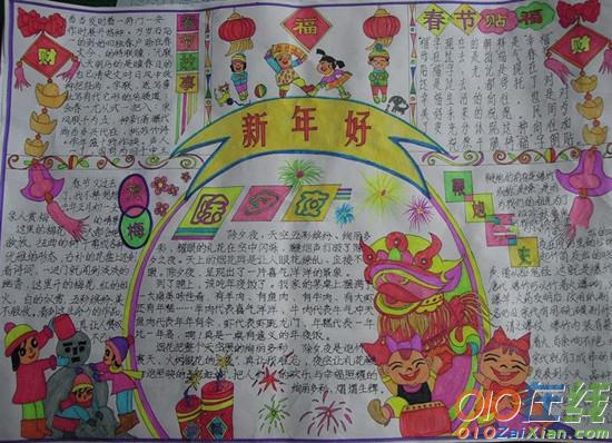 春节手绘小报版面设计