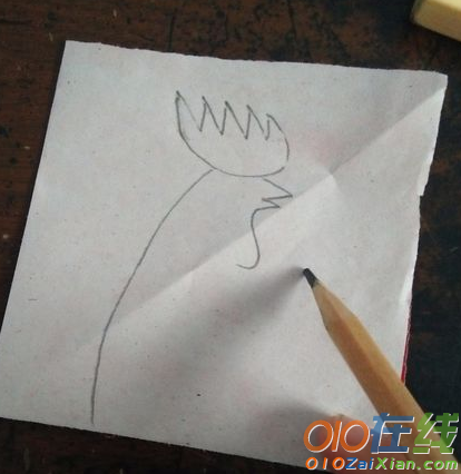 春节剪纸鸡图案步骤