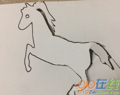 马的剪纸图案步骤