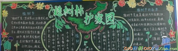 小学生植树节主题黑板报图片