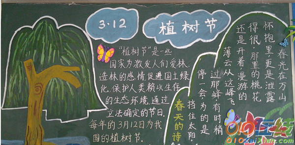 小学生植树节主题黑板报图片