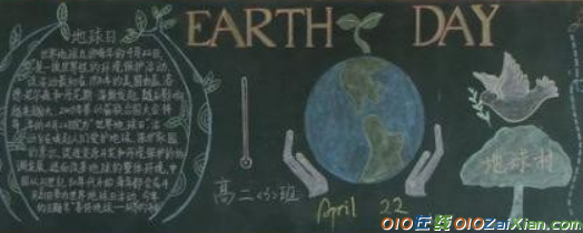 世界地球日的黑板报