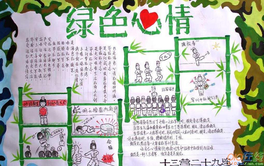 2016初中军训手抄报设计图