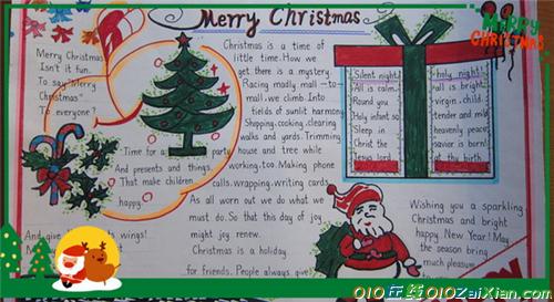 圣诞节英语小报怎么画