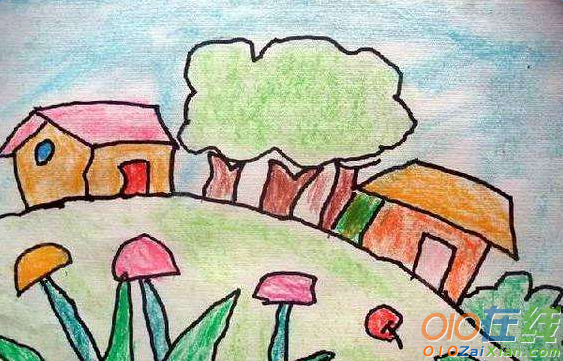 儿童绘画房子图片