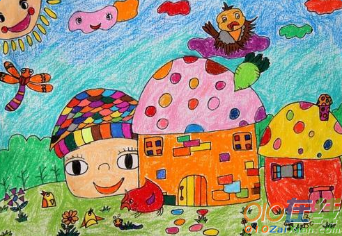 儿童绘画房子图片