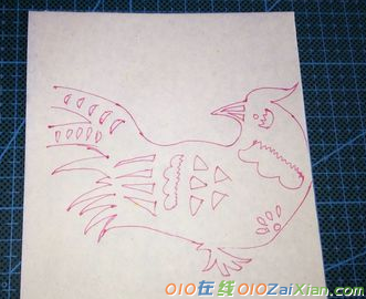 对称母鸡剪纸图案