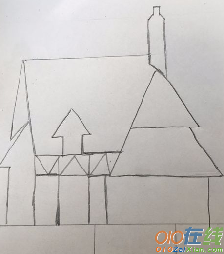 房子的素描画法步骤图