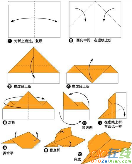 怎样折纸飞机图解