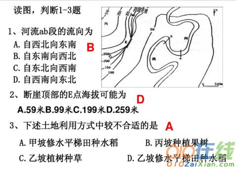 高中地理等高线课件PPT