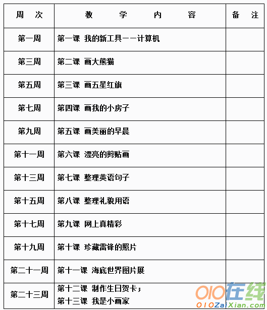 小学信息技术教学计划