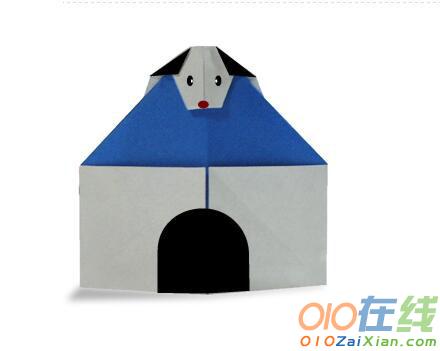 简单折纸可爱小狗房子的折法图解步骤