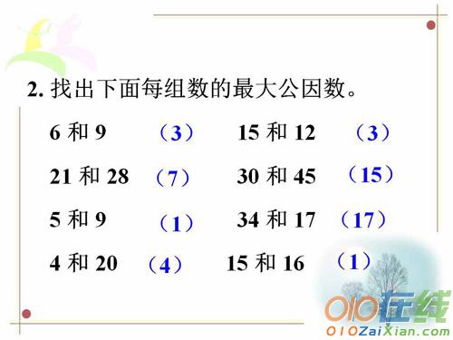 最大公因数课件资料