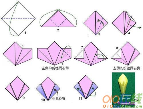 樱花立体花球折纸图解