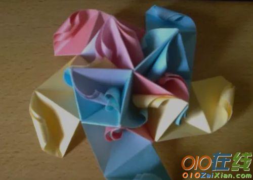 立体花球折纸步骤图解