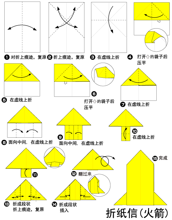 幼儿火箭的折纸方法图解