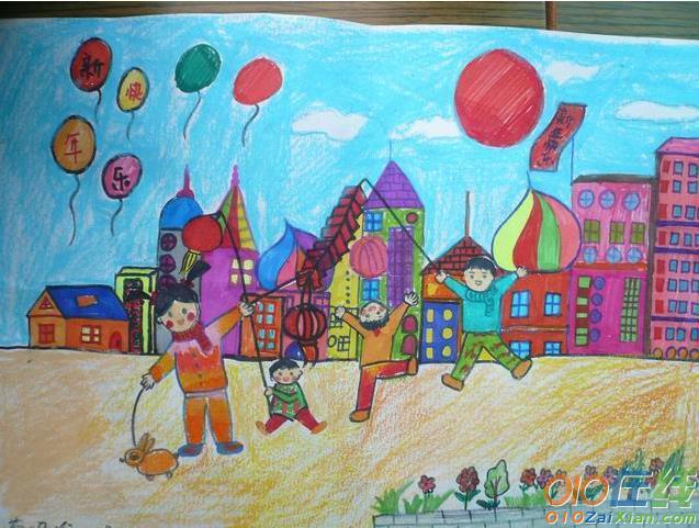 春节儿童画画图片