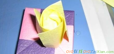 纸玫瑰的折法图解