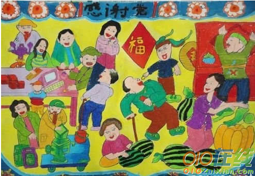小学生春节画画图片