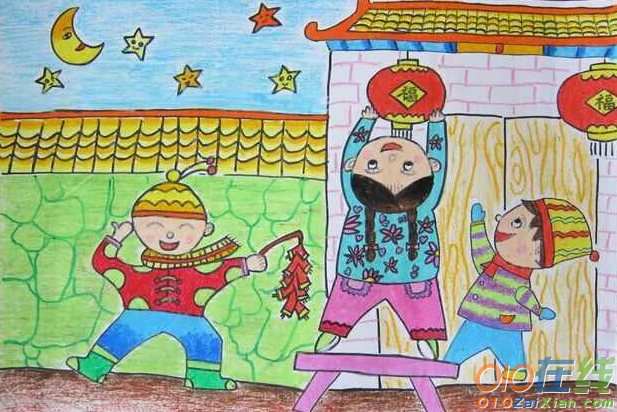 小学生春节画画图片