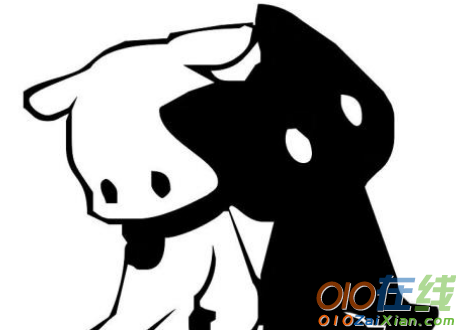 小狗黑白卡通图片