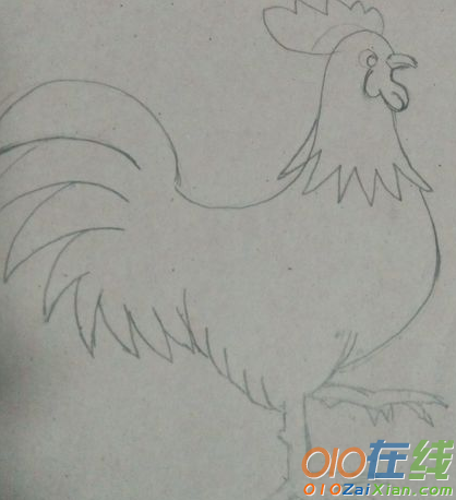 公鸡剪纸画法