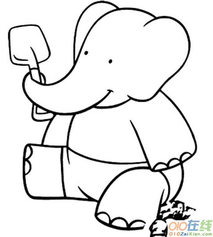大象家族简笔画图片
