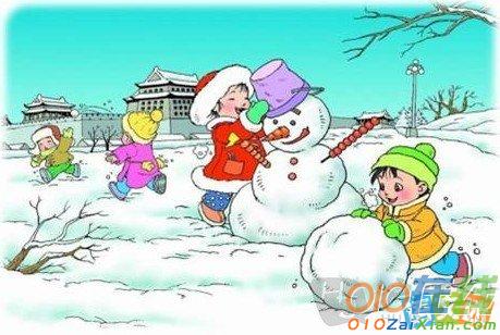 看图写话两个小朋友在堆雪人