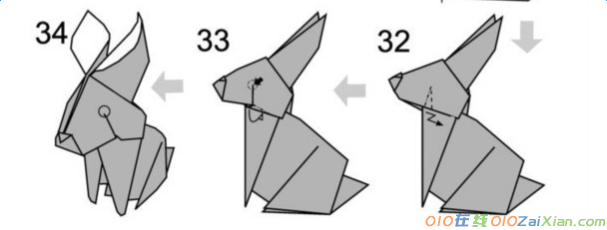 折纸立体兔子图解法