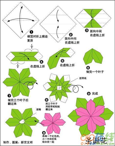 圣诞花的折纸方法