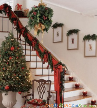 圣诞节楼梯装饰图片