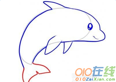 小海豚卡通图片简笔画的画法
