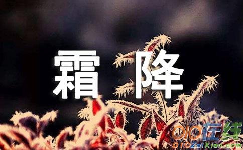 霜降节气祝福寄语