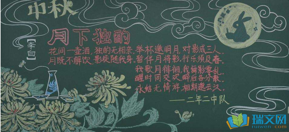 小學生中秋節的黑板報