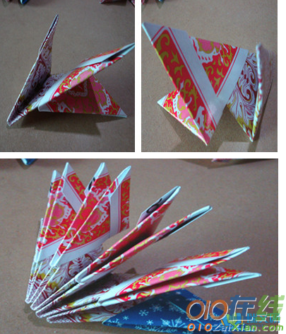 三角折纸花瓶图解