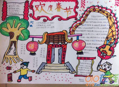 春节手绘手抄报图片