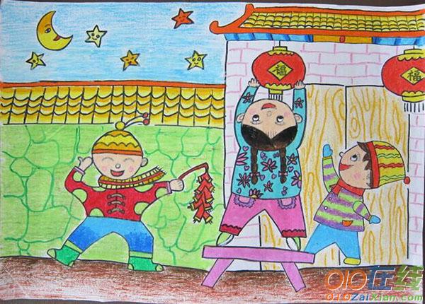 春节儿童画图片