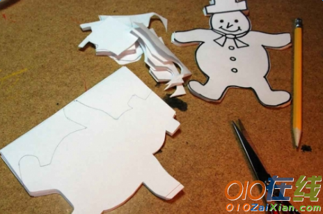 雪人剪纸剪法图片