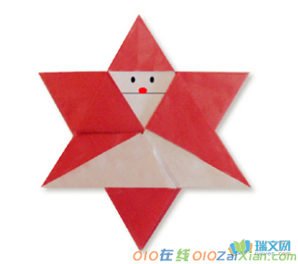 简单的星星圣诞老人折纸图解