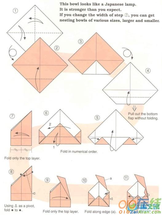 桃谷好英灯型折纸盒子和盖子图纸教程