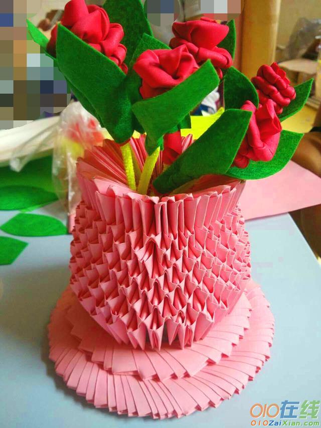 简单精致折纸花瓶教程