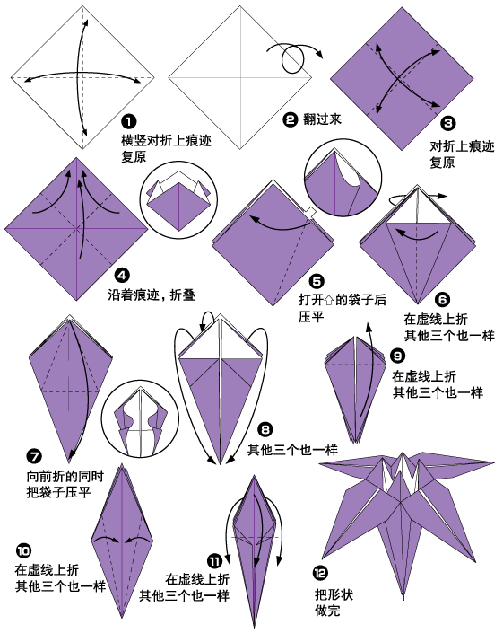 鸢尾花折纸教程