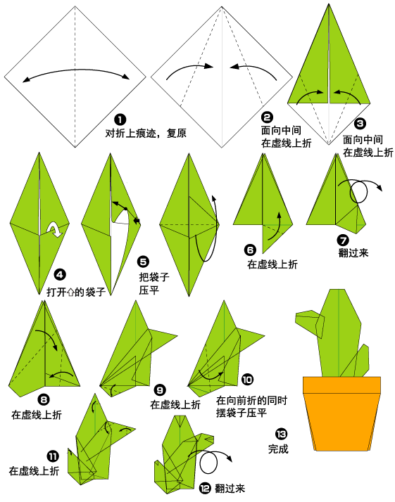 仙人掌折纸教程